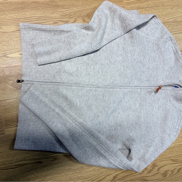 J. McLaughlin Beige Zip-Up Cashmere Cardigan Size Small - Picture 7 of 8